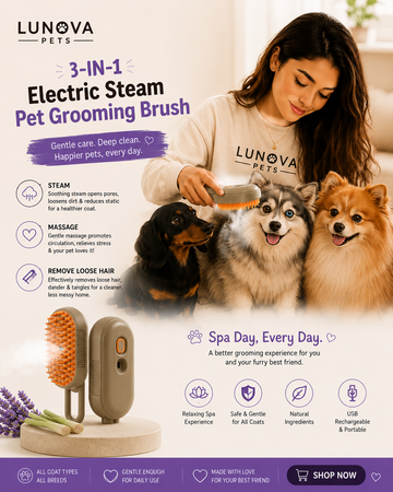 3-in-1 Electric Steam Pet Grooming Brush